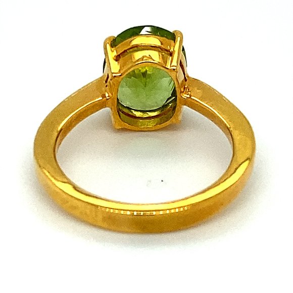 Peridot 2.60ct Solid 18K Yellow Gold Ring - Picture 6 of 8